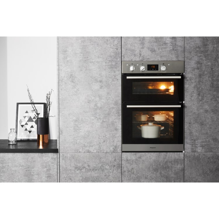 Hotpoint Electric Built-In Double Oven - Stainless Steel