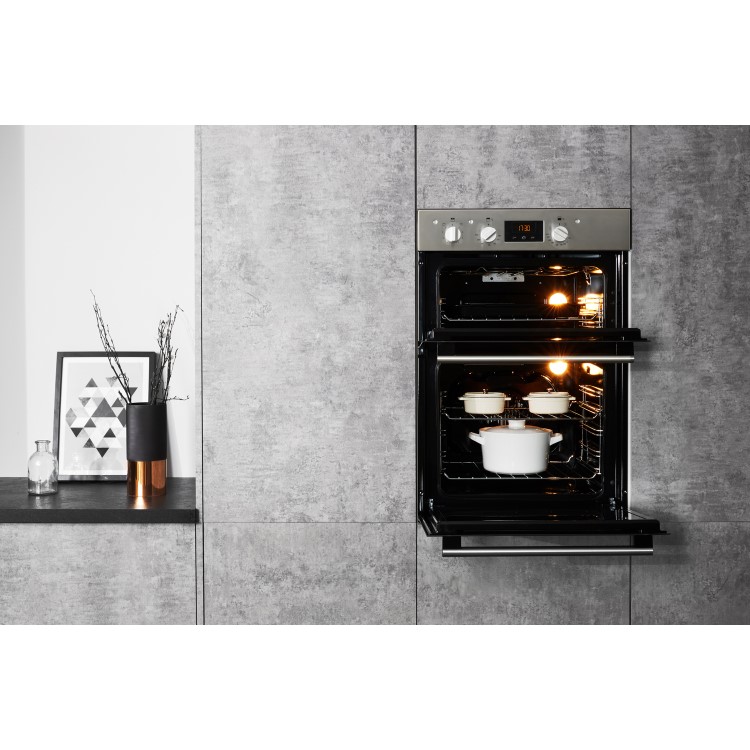 Hotpoint Electric Built-In Double Oven - Stainless Steel