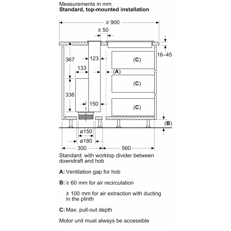 Bosch Series 8 80cm Downdraft Extractor Hood