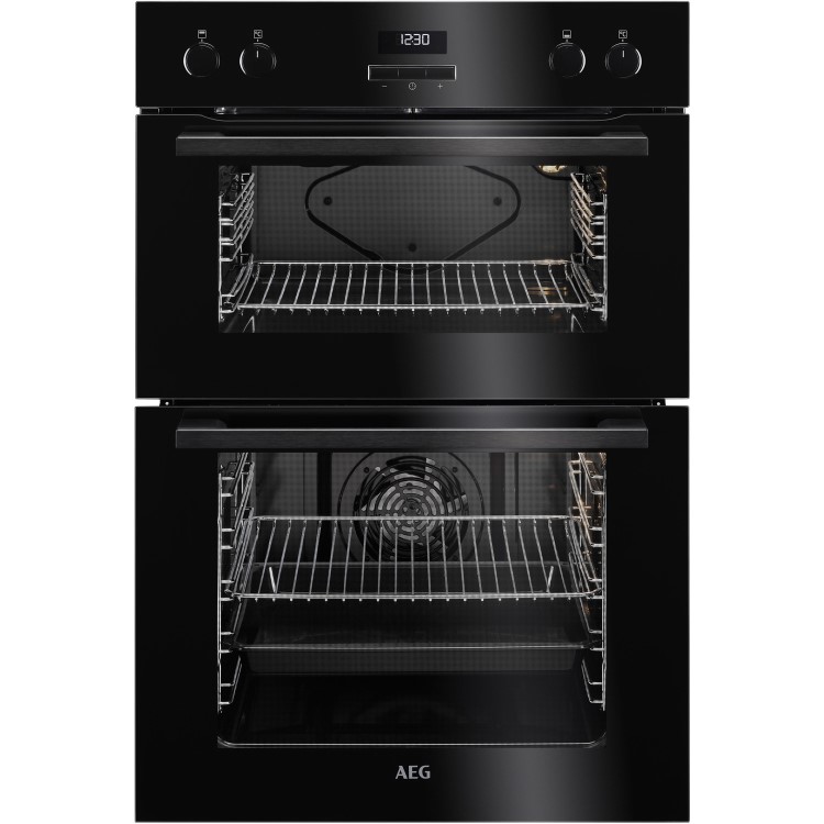 Refurbished AEG DEE431010B 60cm Double Built In Electric Oven Black