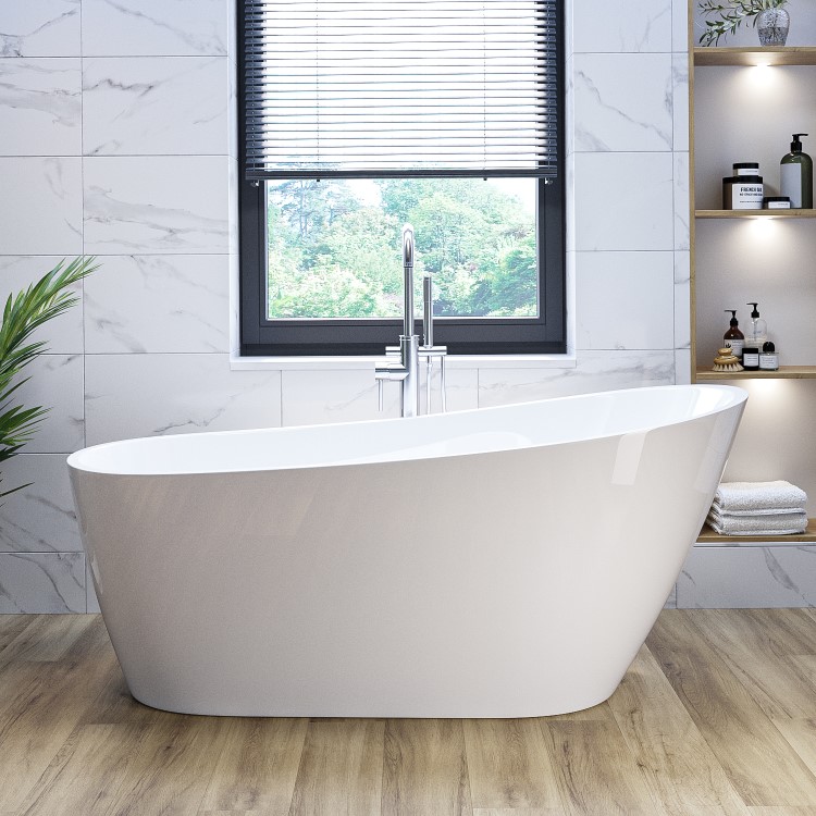 Freestanding Single Ended Slipper Bath 1525 x 740mm - Design