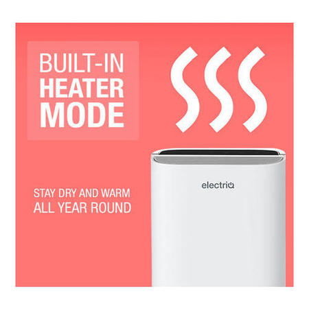 Refurbished electriQ 8 Litre Smart App Alexa Desiccant Dehumidifier with Heater and Ioniser