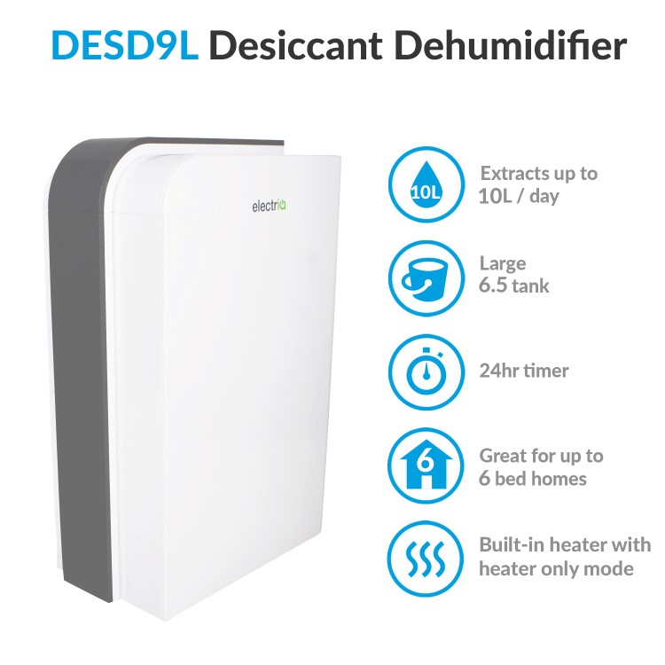 Refurbished electriQ 10 Litre Smart App Alexa Desiccant Dehumidifier