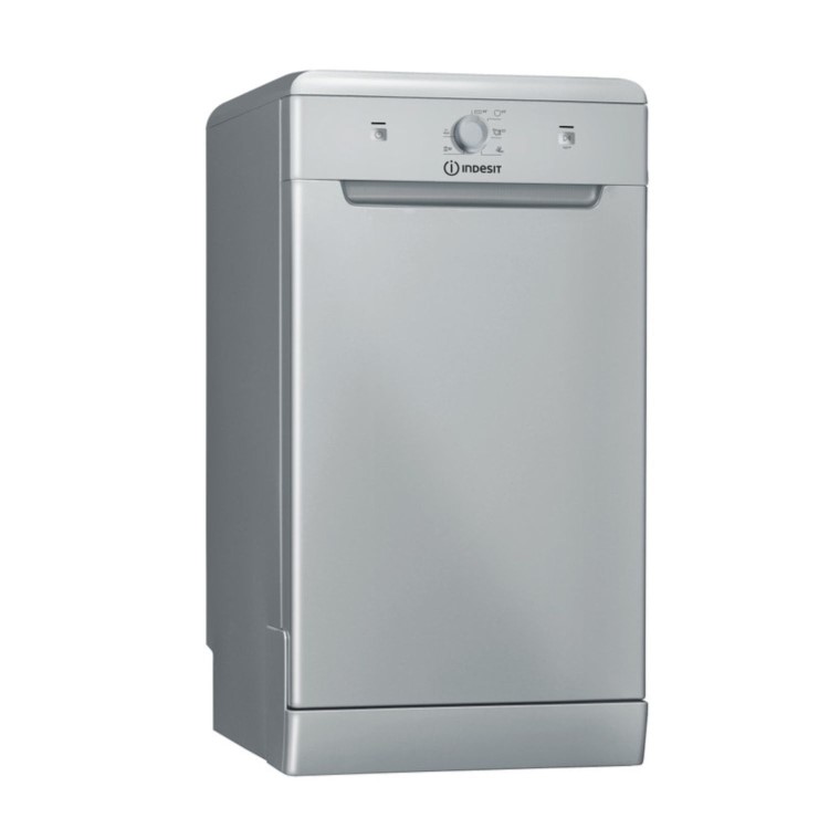 Indesit Freestanding Slimline Dishwasher - Silver