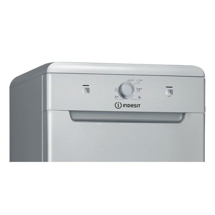 Indesit Freestanding Slimline Dishwasher - Silver