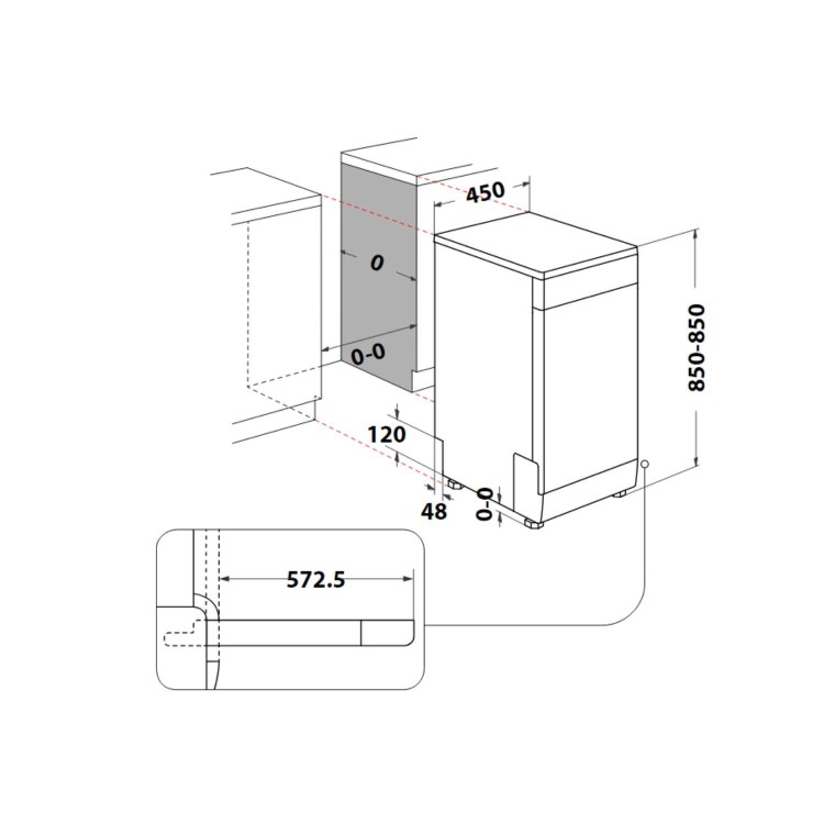 Indesit Freestanding Slimline Dishwasher - Silver