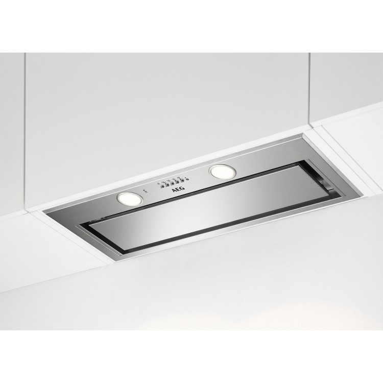 Refurbished AEG DGE5861HM 80cm Canopy Cooker Hood with Hob2Hood Stainless Steel