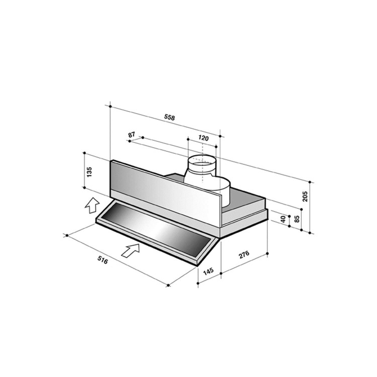 De Dietrich DHT1116X 60cm Wide Fully Telescopic Integrated Cooker Hood