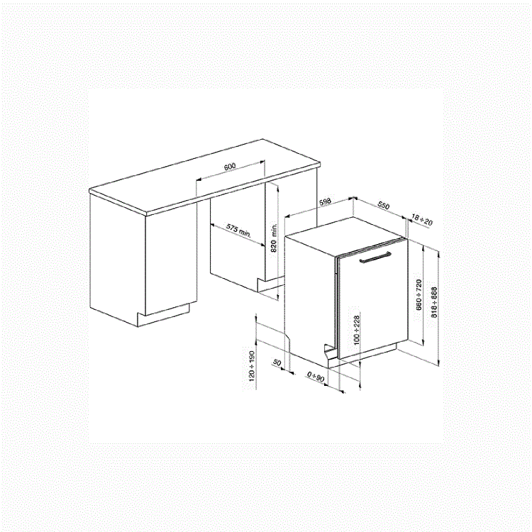 Smeg DIC613 13 Place Fully Integrated Dishwasher