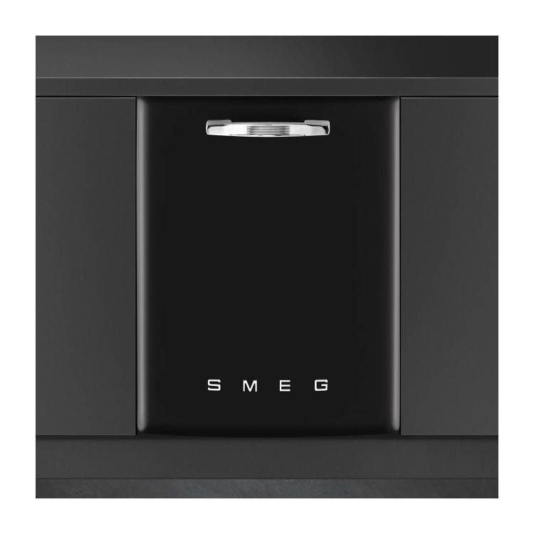 Smeg Retro Integrated Dishwasher - Black - B-Rated, Black control panel