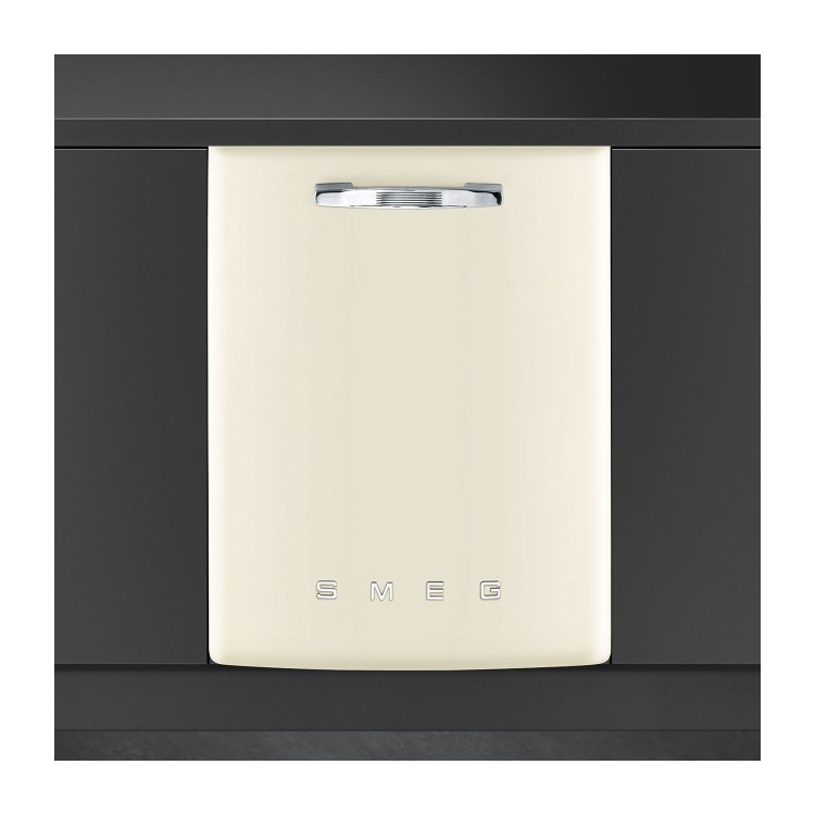 Smeg Retro Integrated Dishwasher - Cream - B-Rated, Silver control panel