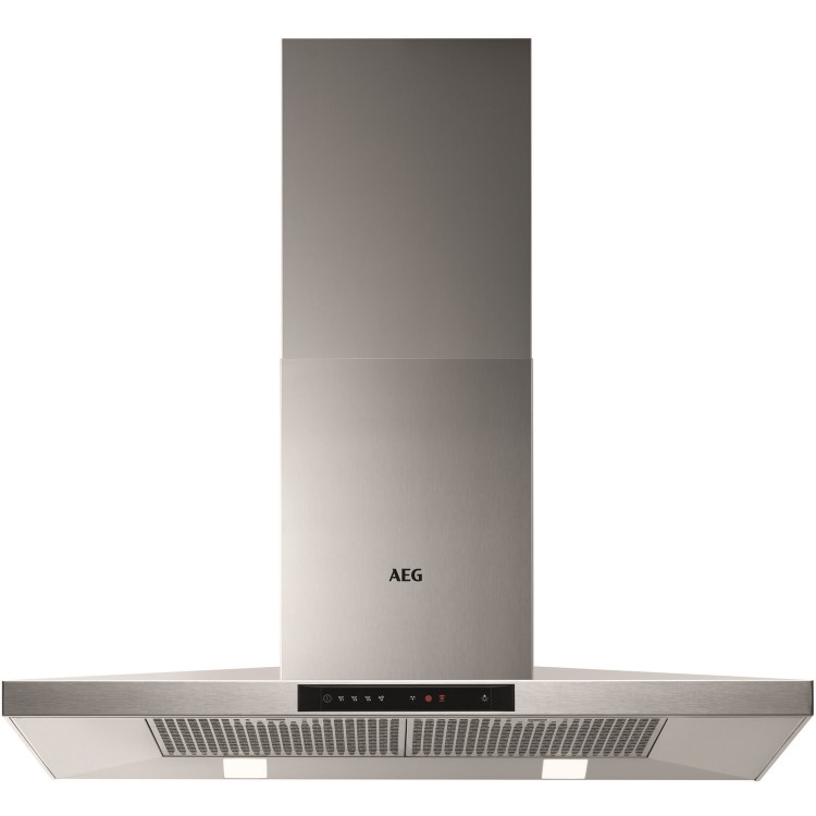 Refurbished AEG DKB5960HM 90cm Pyramid Chimney Cooker Hood with Hob2Hood Stainless Steel