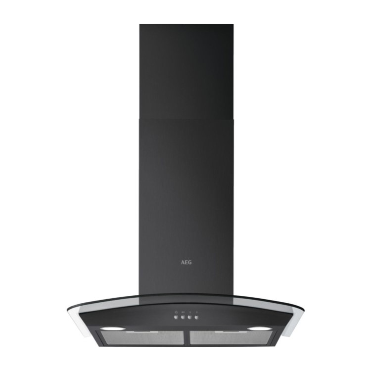 AEG 3000 Series 60cm Curved Glass Chimney Cooker Hood - Black