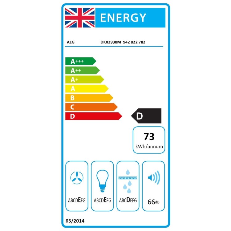Refurbished AEG 3000 Series DKX2930M 90cm Chimney Cooker Hood Stainless Steel