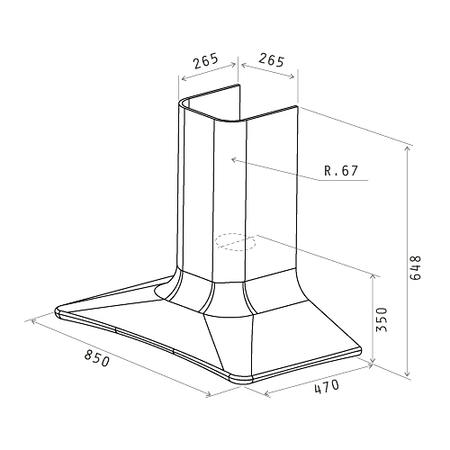 Elica DOLCE-COPPER Decorative Chimney Cooker Hood 860mm - Copper