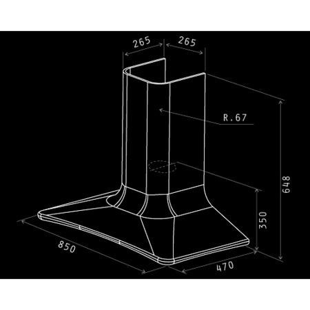 Elica DOLCE_AZURE Decorative Chimney Cooker Hood 860mm Azure