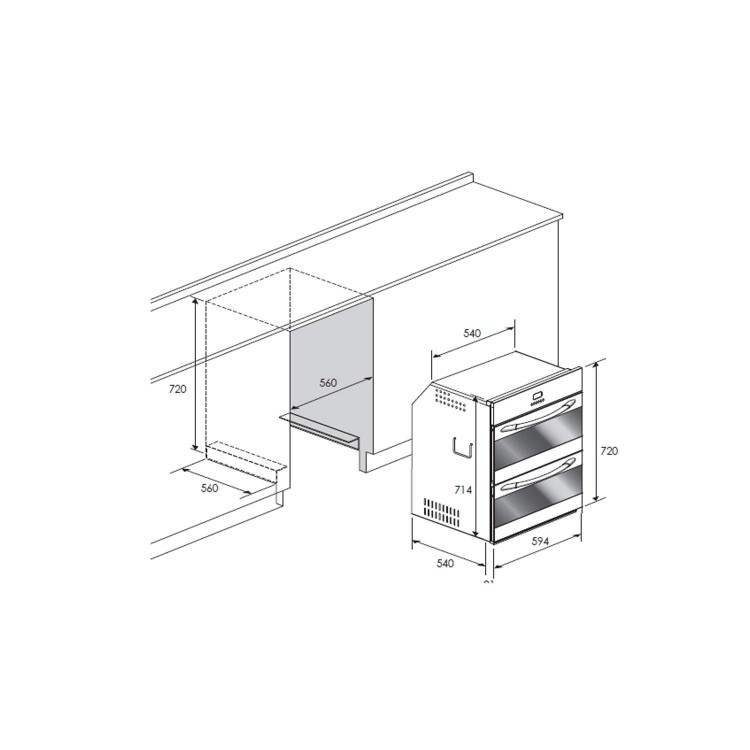 NordMende DOU313IX Stainless Steel Built Under Multifunction Double Oven