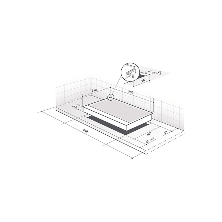 Refurbished De Dietrich DPE7929XF 90cm 5 Burner Gas Hob Stainless Steel