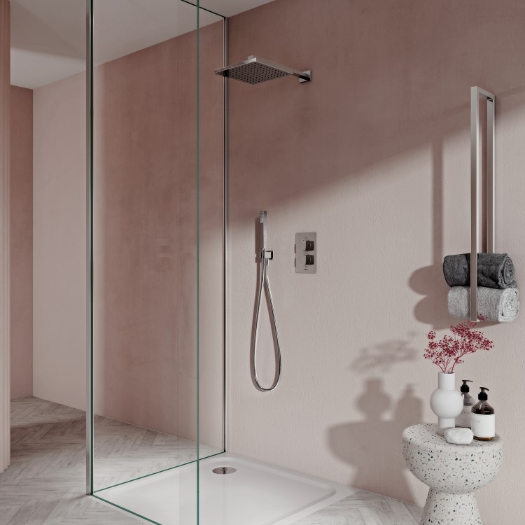 Aqualisa Dream Thermostatic Mixer Shower with Hand Shower and Wall Fixed Head - Square