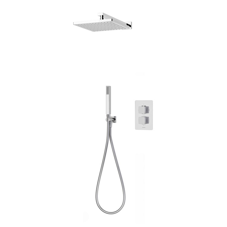 Aqualisa Dream Thermostatic Mixer Shower with Hand Shower and Wall Fixed Head - Square