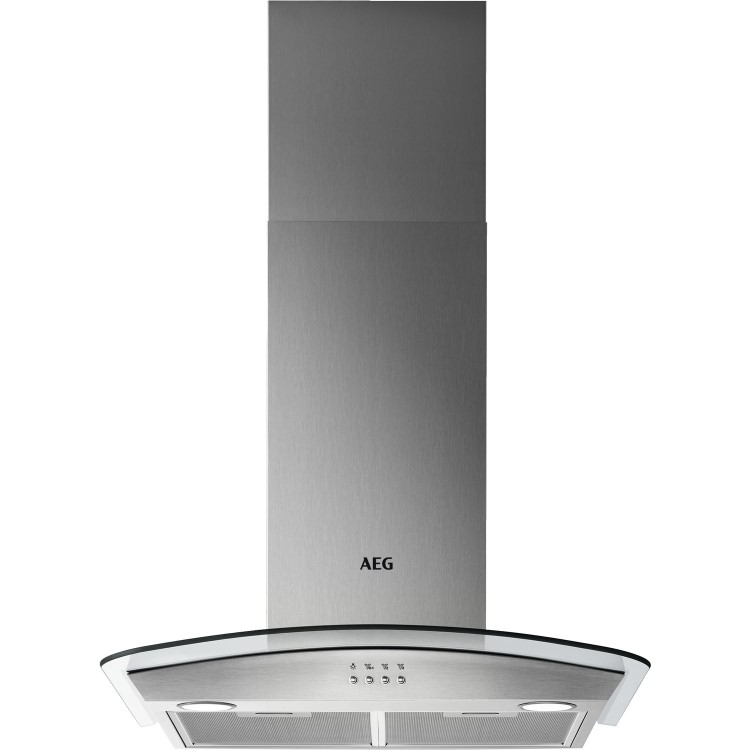 AEG 3000 Series 60cm Curved Glass Chimney Cooker Hood - Stainless Steel