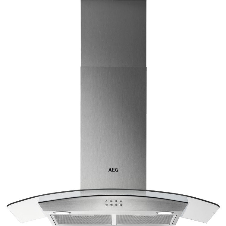 AEG 90cm Curved Glass Chimney Cooker Hood - Stainless Steel