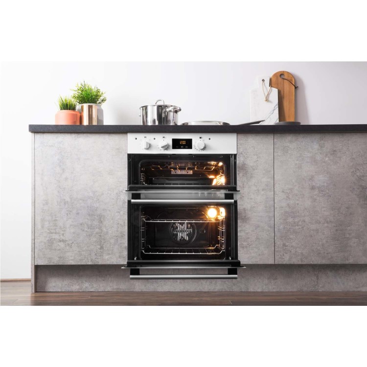 Hotpoint Luce Electric Built Under Double Oven - White