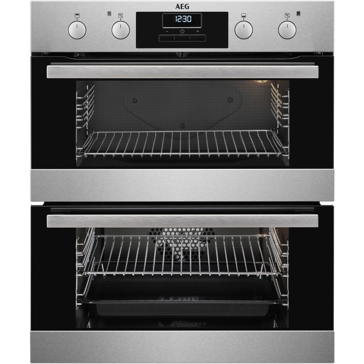 Refurbished AEG DUB331110M 60cm Double Built Under Electric Oven with Catalytic Liners Stainless Steel