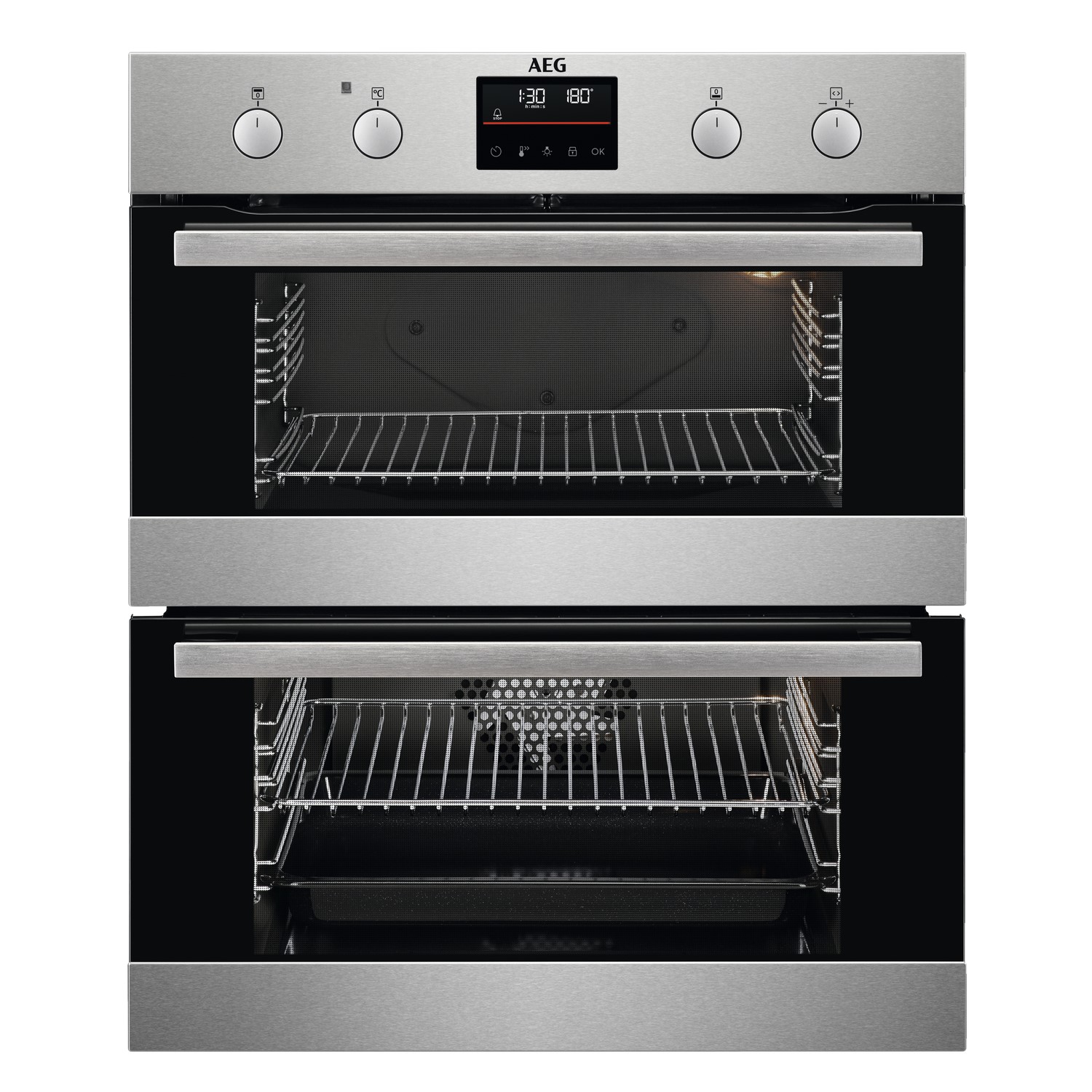 Photos - Oven AEG DUB535060M Series 6000 Built Under Electric Double  - Stainless Steel 