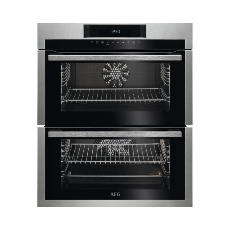 Refurbished AEG DUE731110M 60cm Double Built Under Electric Oven Stainless Steel