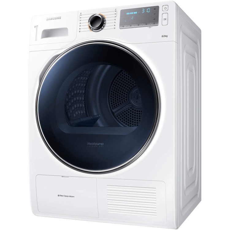 Samsung DV80H8100HW 8kg Freestanding Heat Pump Condenser Tumble Dryer White