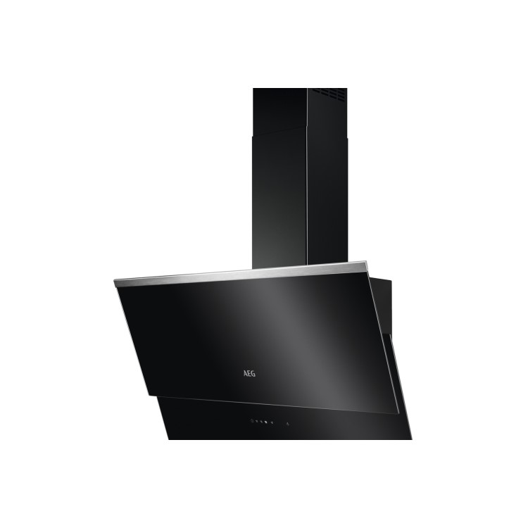 AEG 80cm Angled Cooker Hood - Black Glass