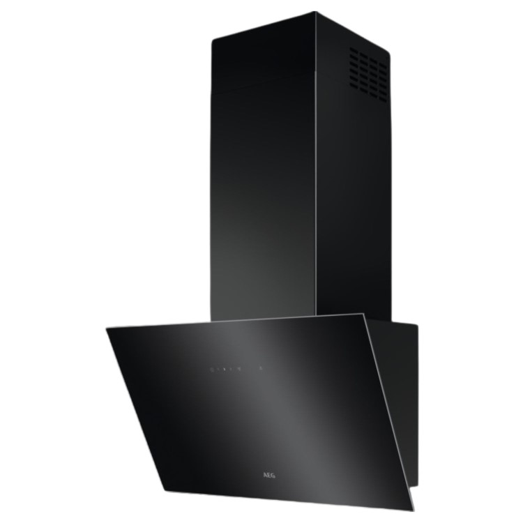 AEG 7000 Series 60cm Angled Cooker Hood with Hob2Hood - Black