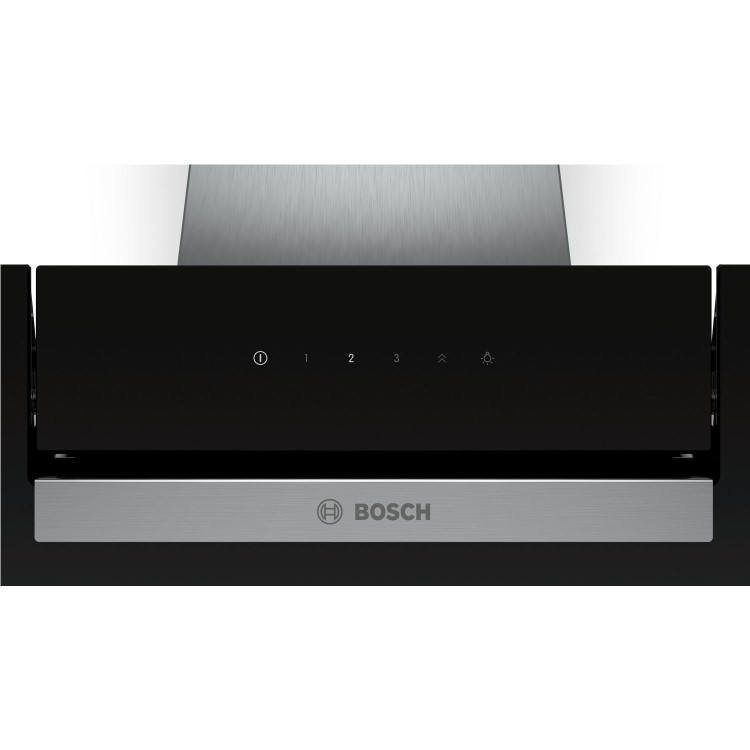 Refurbished Bosch Serie 2 DWK67EM60B TouchSelect Control 60cm Angled Cooker Hood Black