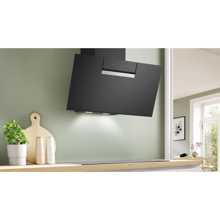 Bosch Series 4 60cm Angled Chimney Cooker Hood - Black