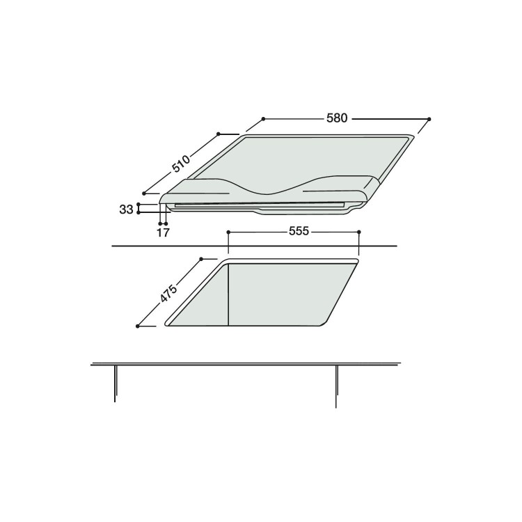 Hotpoint E604X 60cm Sealed Plate Hob Stainless Steel