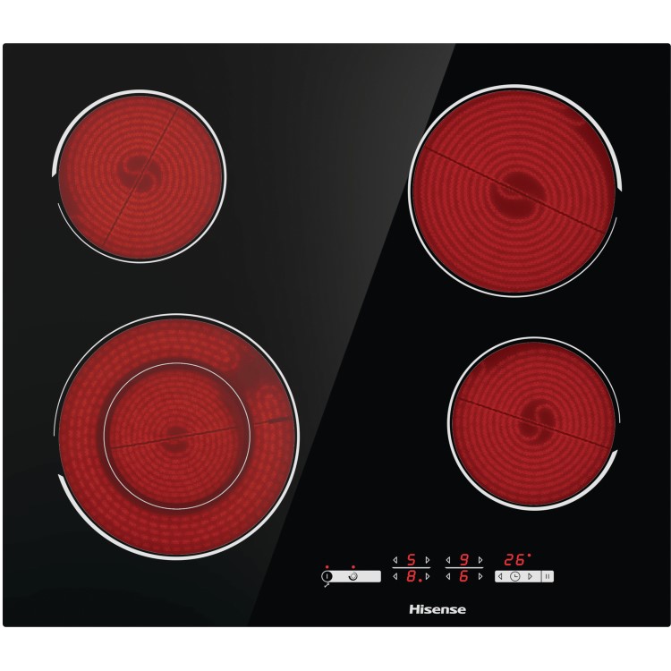 Hisense 60cm 4 Zone Ceramic Hob With Double Ring Zone