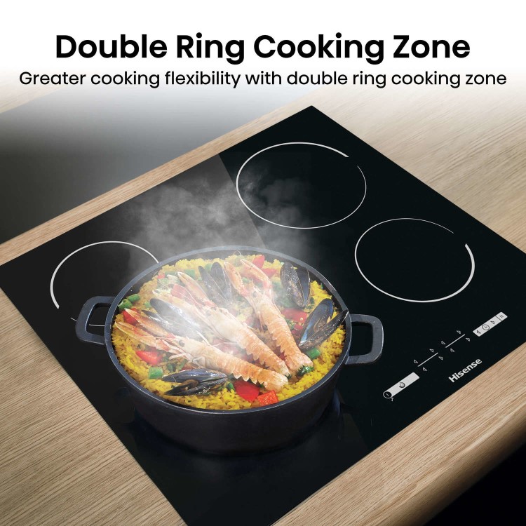 Hisense 60cm 4 Zone Ceramic Hob With Double Ring Zone