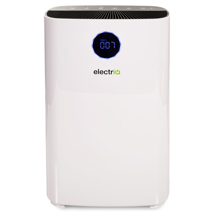 Refurbished electriQ Anti Bacterial PM2.5 HEPA Air Purifier with Air Quality Display and Timer for up to 120 sqm rooms