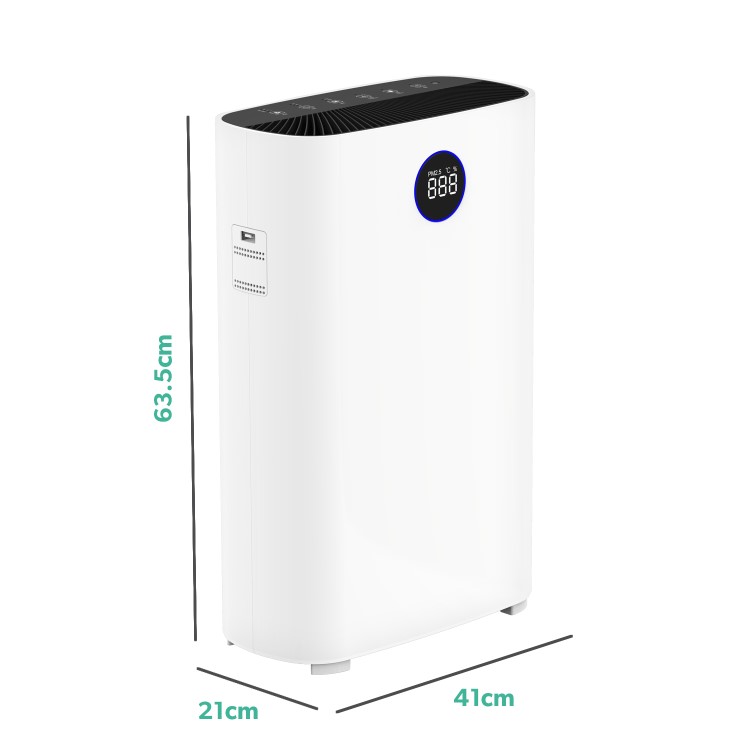 Refurbished electriQ Anti Bacterial PM2.5 HEPA Air Purifier with Air Quality Display and Timer for up to 120 sqm rooms