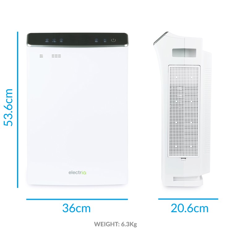 Refurbished electriQ Antiviral WiFi Alexa Air Purifier with PM2.5 HEPA UV & Photocatalytic Filters 