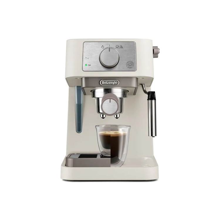 Delonghi Stilosa Manual Espresso Freestanding Coffee Machine with Milk Frother - Cream