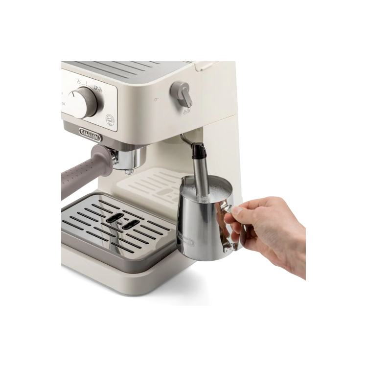 Delonghi Stilosa Manual Espresso Freestanding Coffee Machine with Milk Frother - Cream