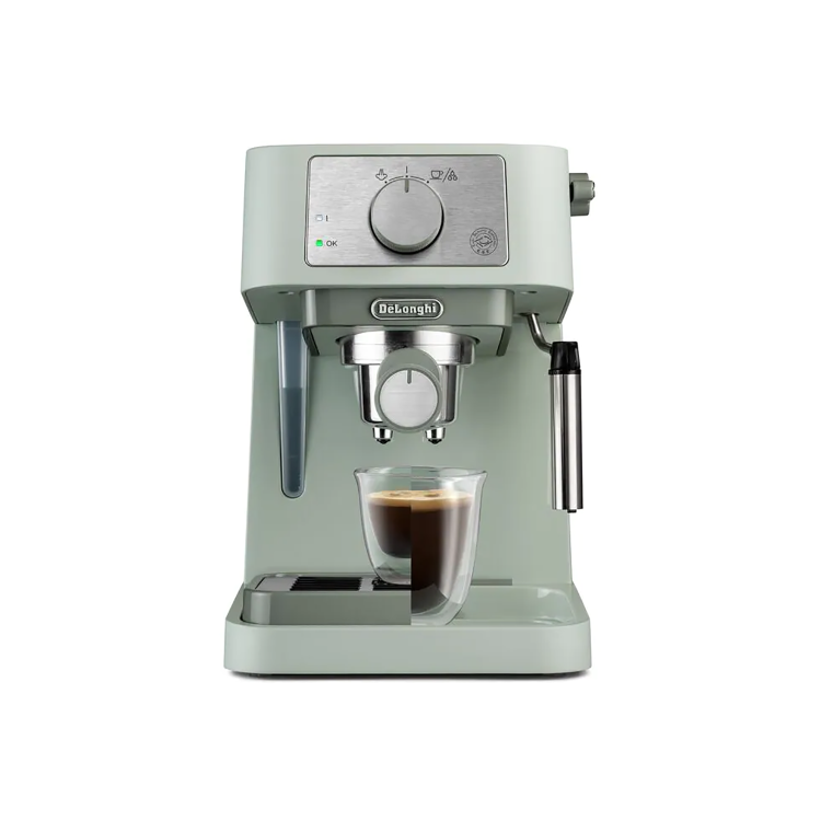 Delonghi Stilosa Manual Espresso Freestanding Coffee Machine with Milk Frother - Green