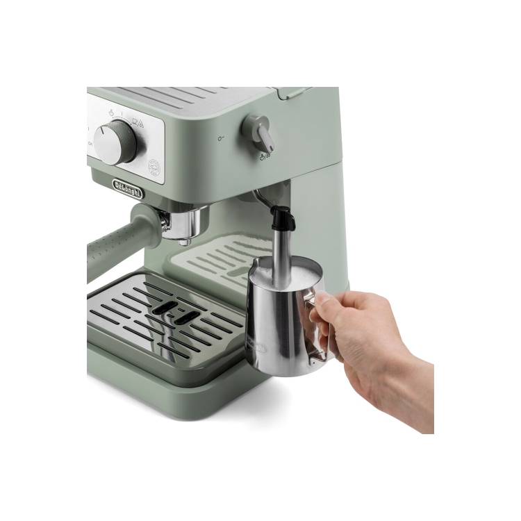 Delonghi Stilosa Manual Espresso Freestanding Coffee Machine with Milk Frother - Green