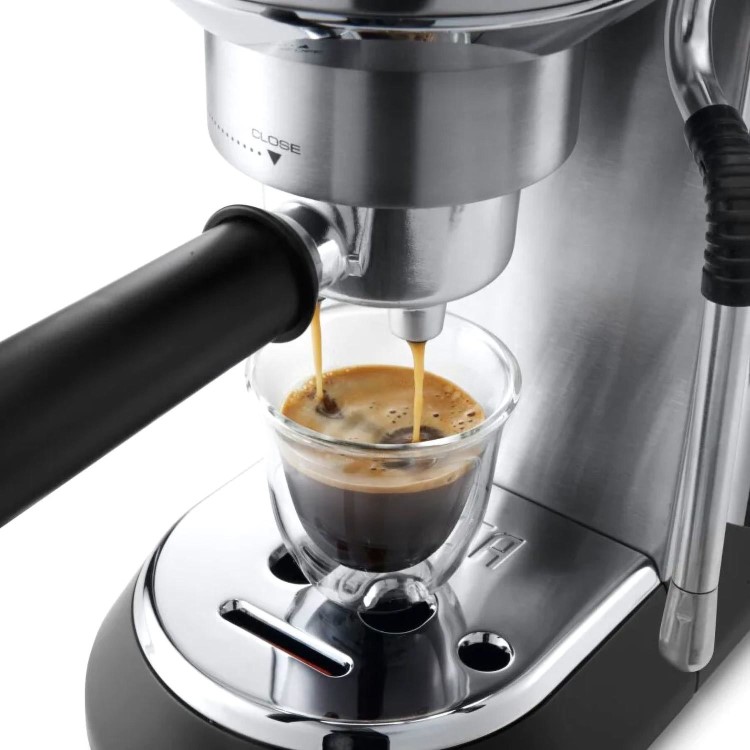 Delonghi Dedica Arte Manual Espresso Freestanding Coffee Machine with Milk Frother - Metal