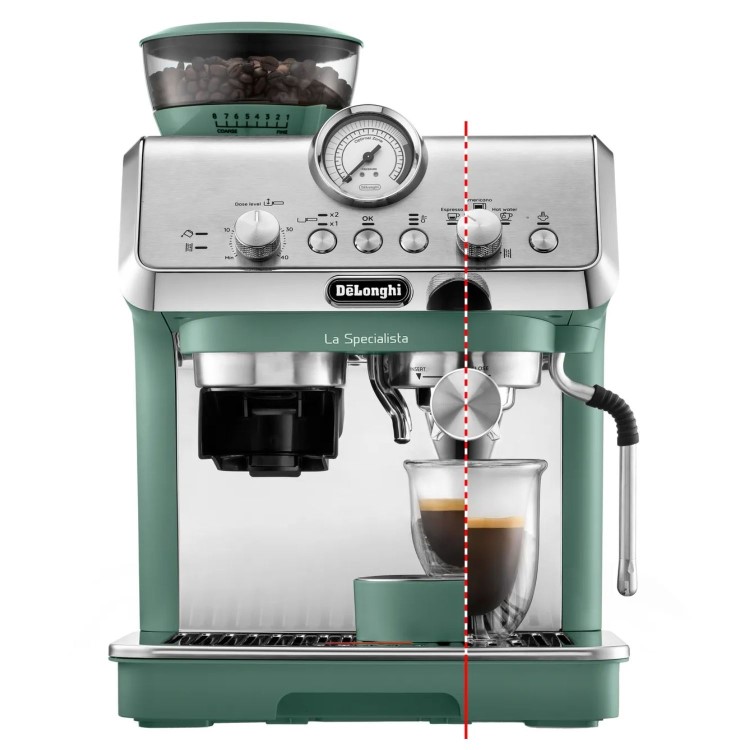 Delonghi La Specialista Arte Manual Bean to Cup Coffee Machine with Milk Frother - Green