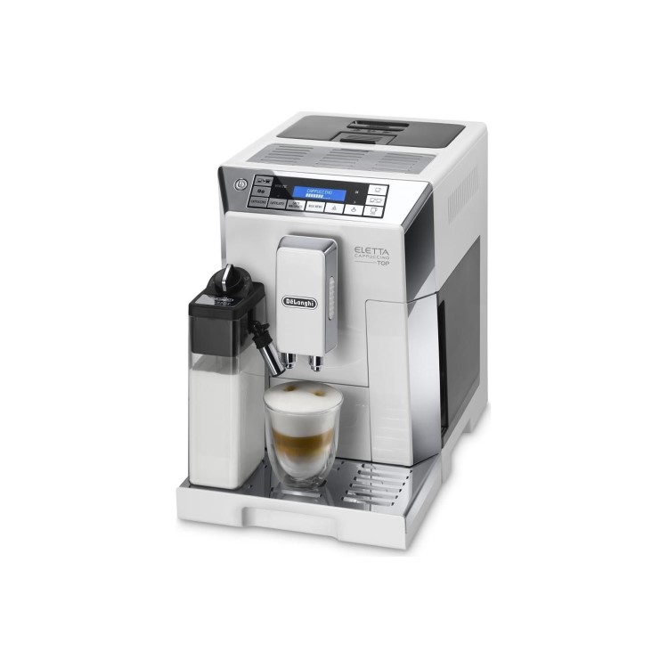 Delonghi ECAM45.760.W Eletta Cappuccino Top Bean-to-Cup Automatic Coffee Machine with Grinder & Frother - White