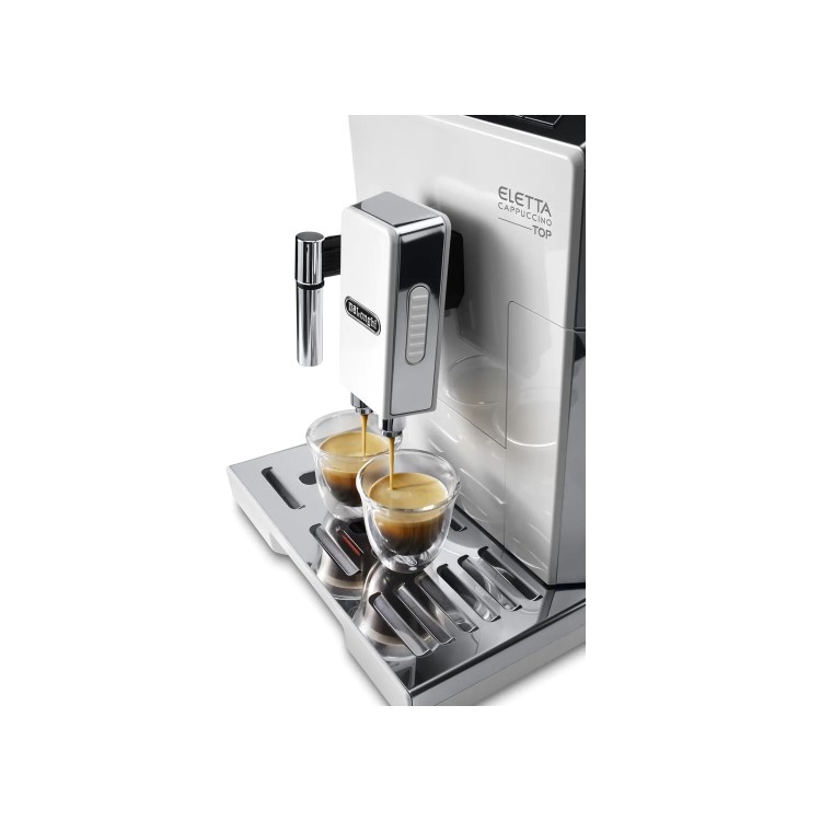 Delonghi ECAM45.760.W Eletta Cappuccino Top Bean-to-Cup Automatic Coffee Machine with Grinder & Frother - White