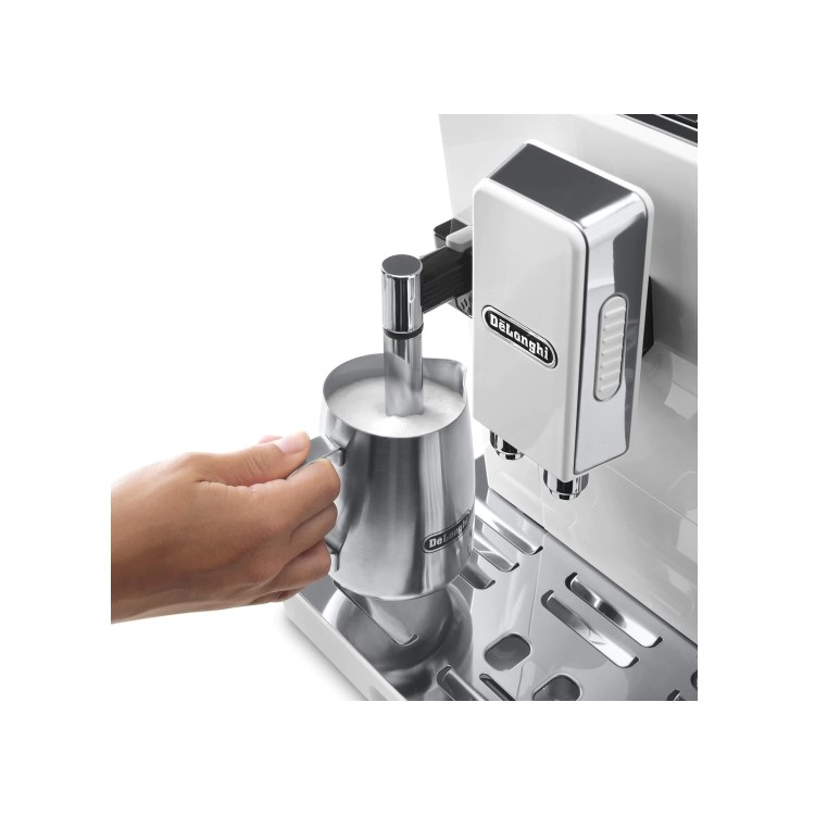 Delonghi ECAM45.760.W Eletta Cappuccino Top Bean-to-Cup Automatic Coffee Machine with Grinder & Frother - White